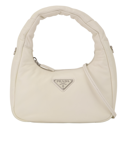 Mini Soft Padded Bag, &pound;750, Handbags, White, Leather, Front view